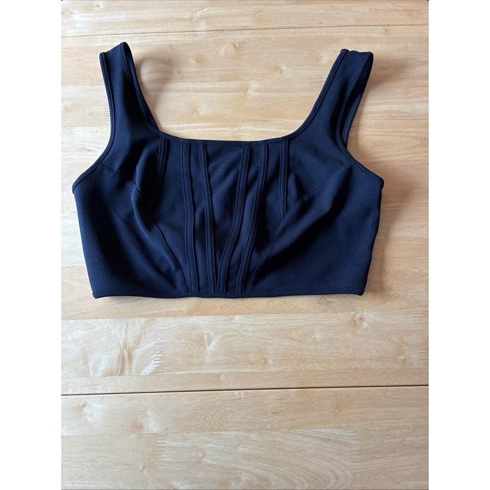 Happily Grey Cropped Tank Top Black Large Festival Rave